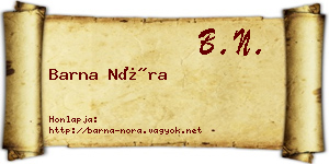 Barna Nóra névjegykártya
